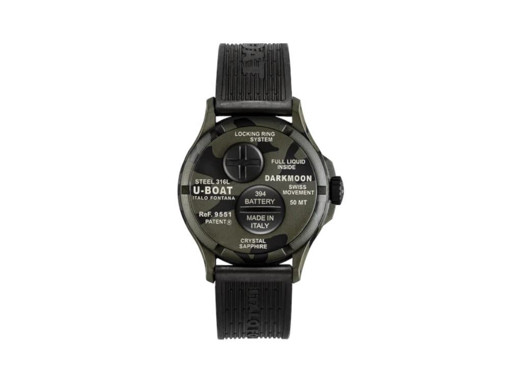 U-Boat Capsoil Darkmoon Curve Camouflage Quartz Watch, 40 mm, Grey, 9551