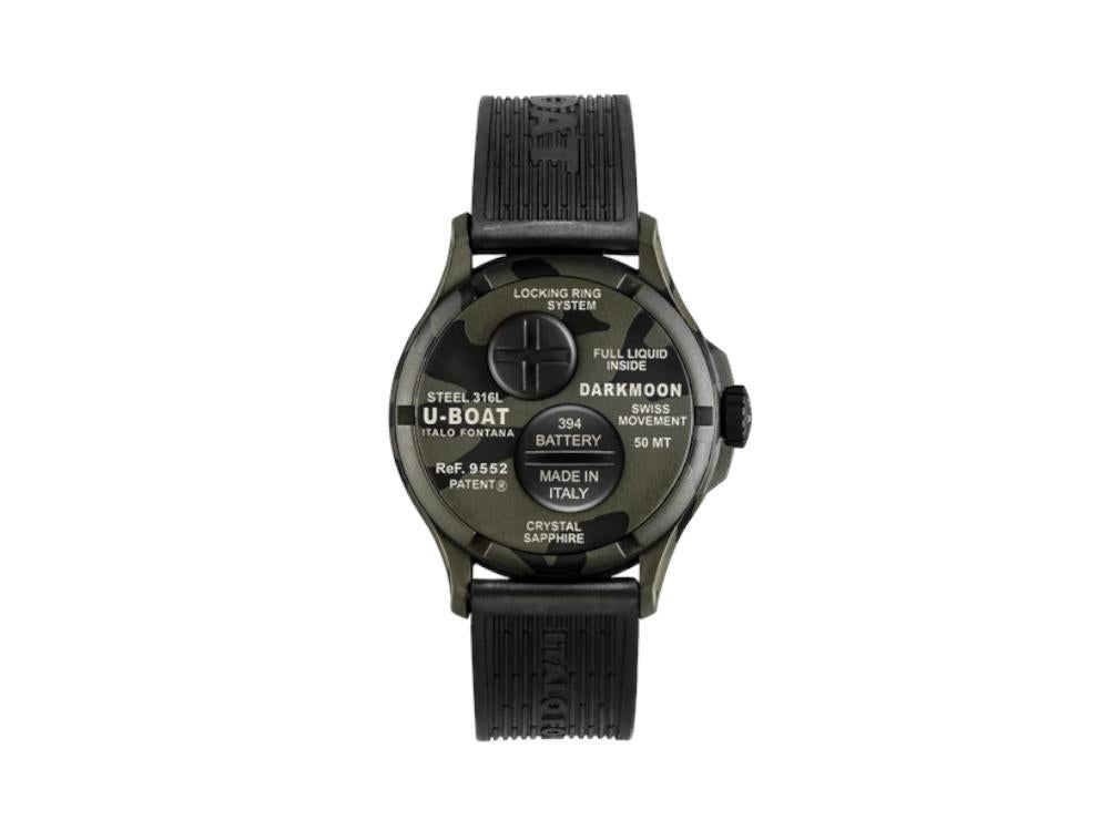 U-Boat Capsoil Darkmoon Camouflage Curve Quartz Watch, 40 mm, Black, 9552