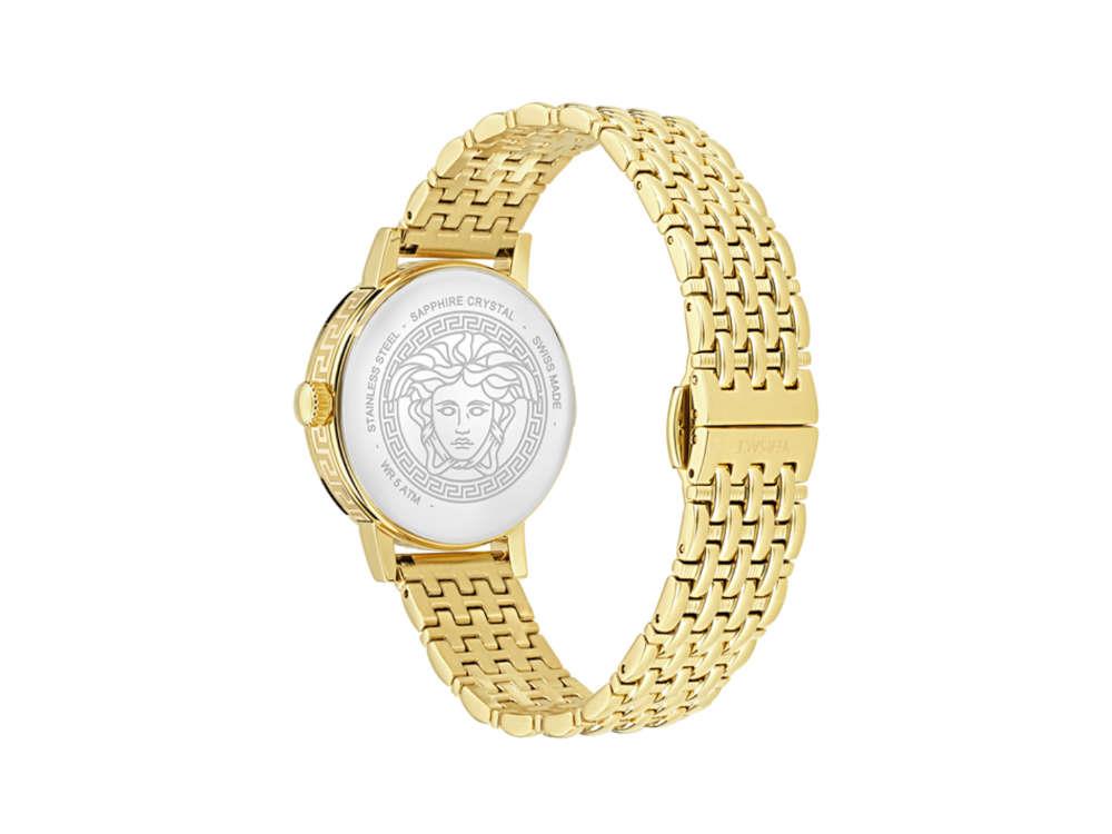 Versace Greca Fortuna Quartz Watch, PVD Gold, Black, 35 mm, VE0A00525