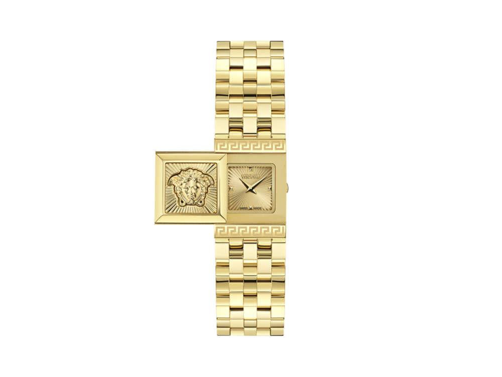 Versace Reveal Quartz Watch, PVD Gold, Golden, 18mm x 25 mm, VE0C00225