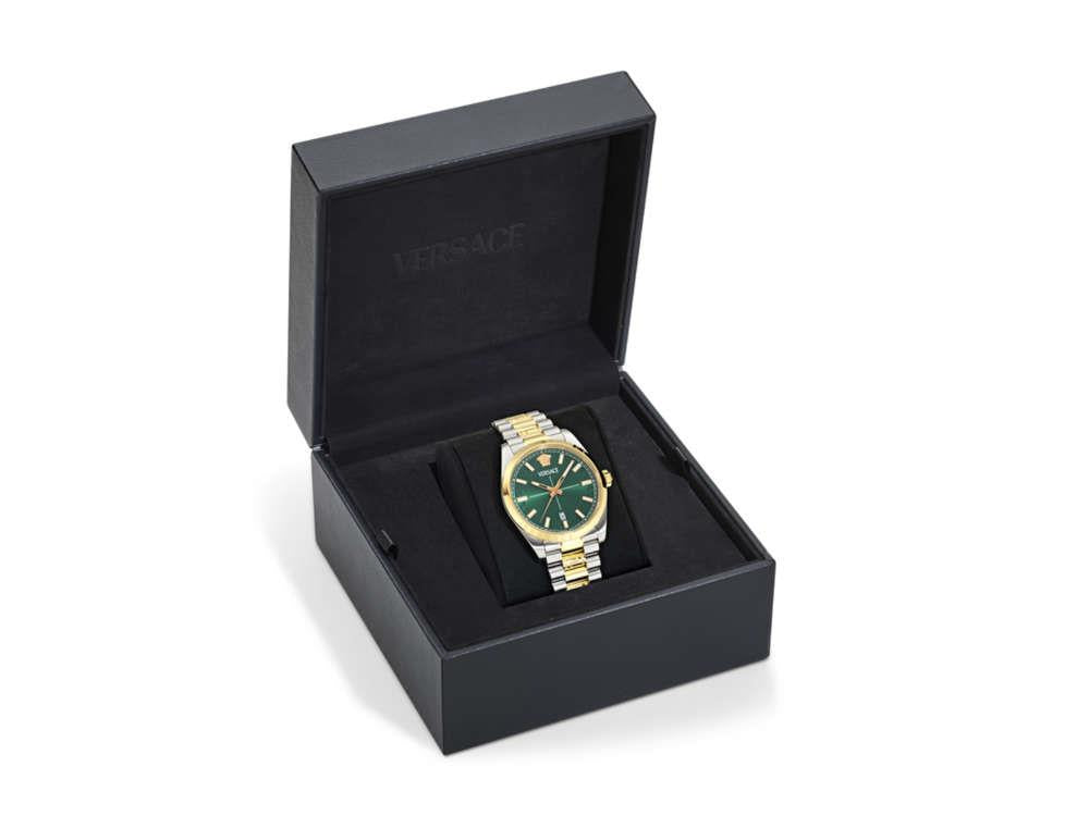 Versace Millenyium Quartz Watch, PVD Gold, Green, 40 mm, VE0G00425