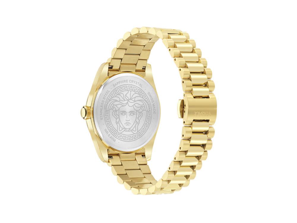 Versace Millenyium Quartz Watch, PVD Gold, Grey, 40 mm, VE0G00625