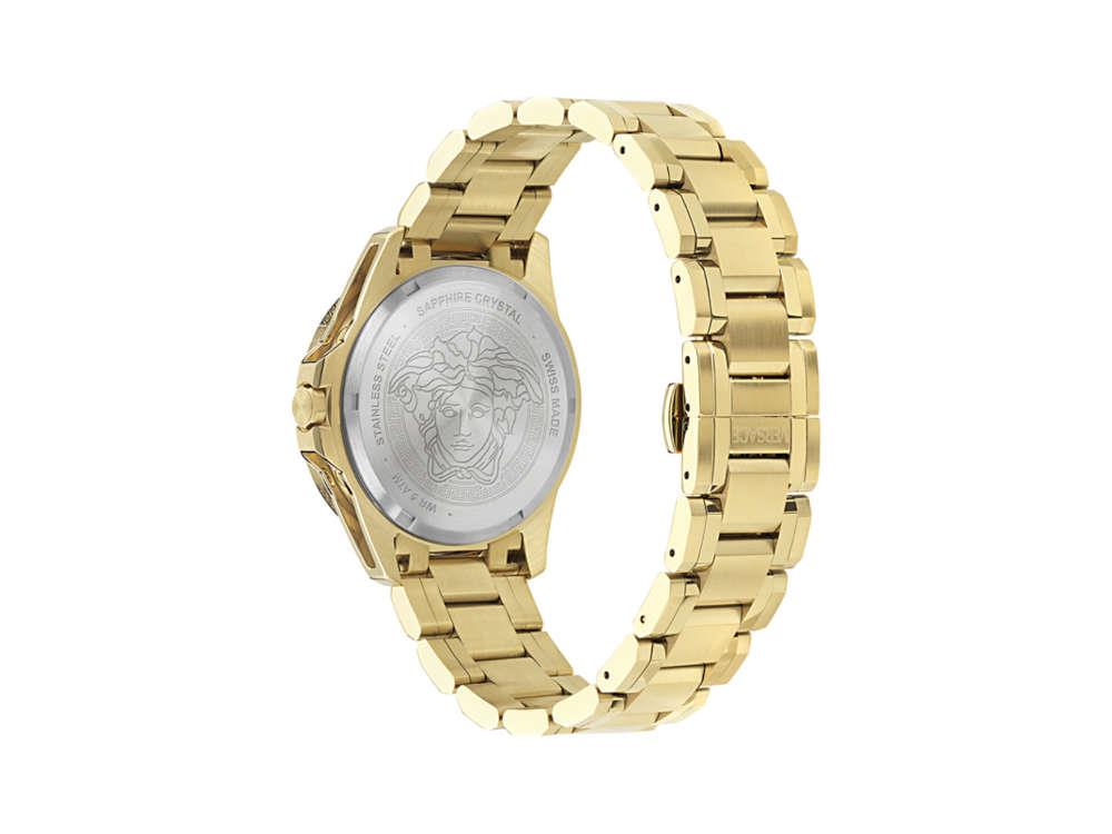 Versace V-Galaxy Moonphase Quartz Watch, PVD Gold, Black, 43 mm, VE0K00425