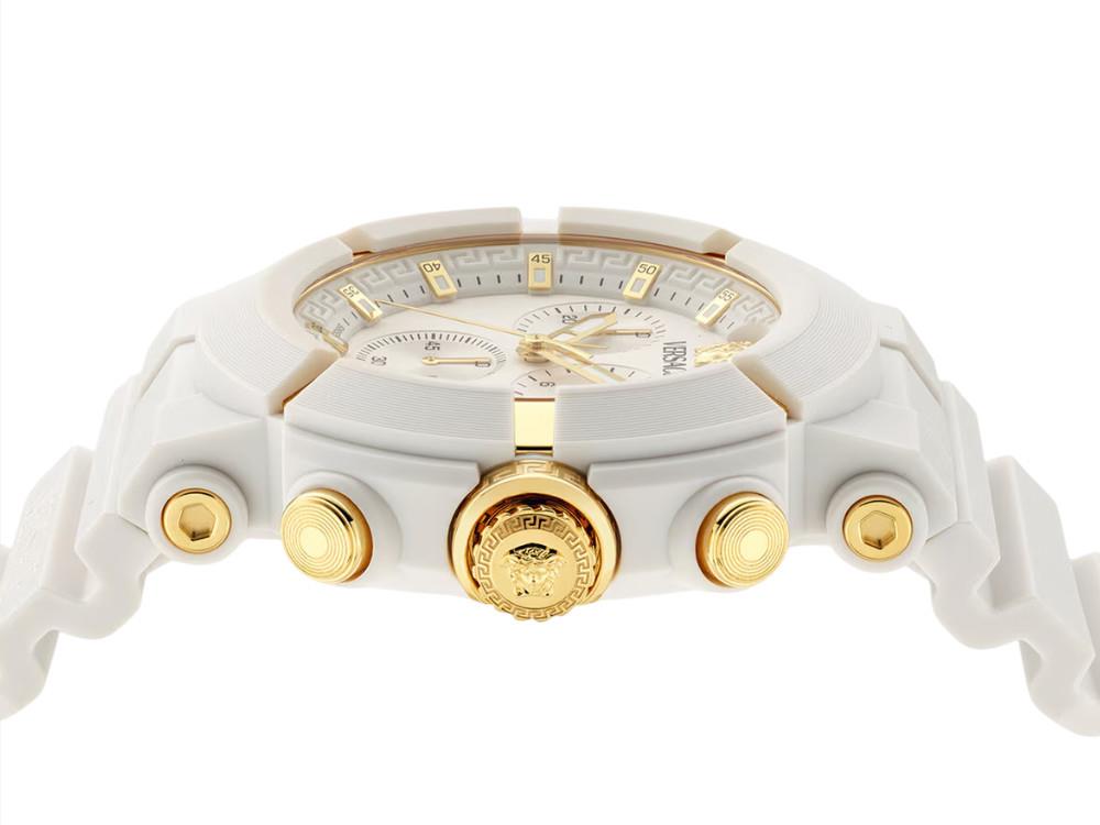 Versace Real Active ChronoQuartz Watch, Recycled Steel, White, 45 mm, VE0L00525