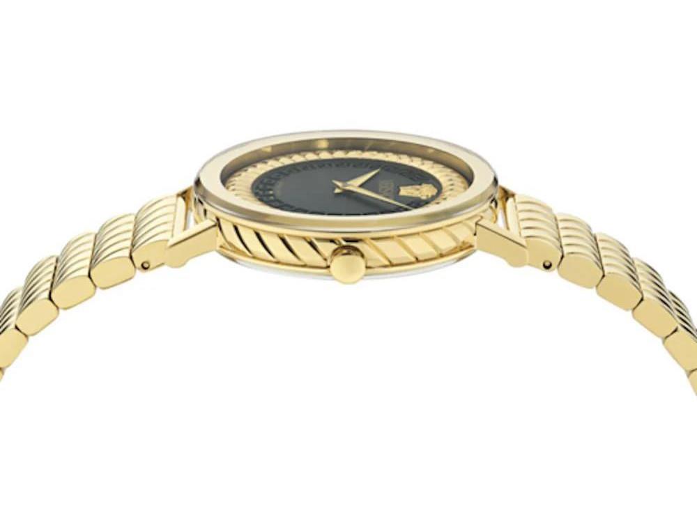 Versace Delphinus Quartz Watch, PVD Gold, Black, 35 mm, VE0O00425