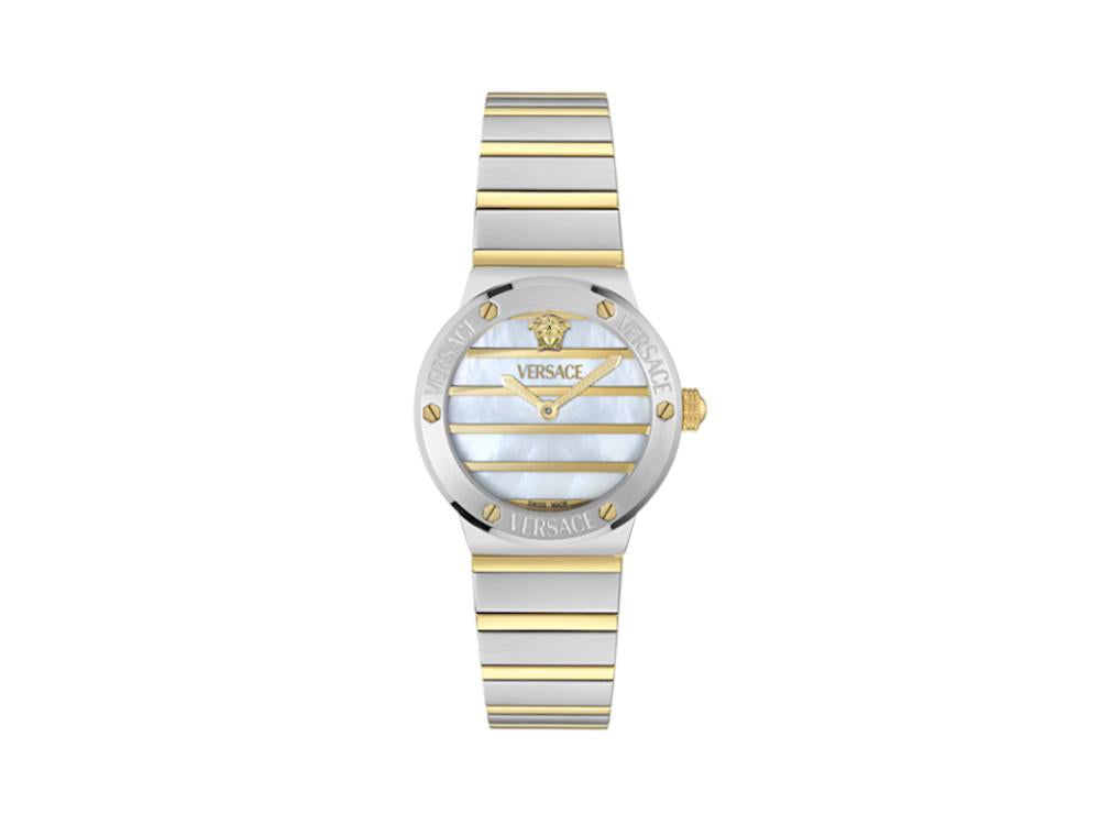 Versace Greca Logo Pearl Quartz Watch, White, 33 mm,  VE0S00325