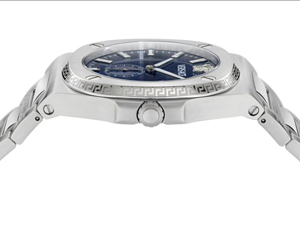 Versace Tolomeo Quartz Watch, Recycled Steel, Blue, 40 mm, VE0V00225