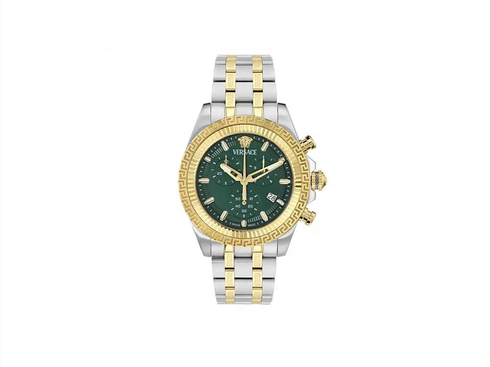 Versace Fornax Automatic Watch, Recycled Steel, Green, 43 mm, VE0W00425