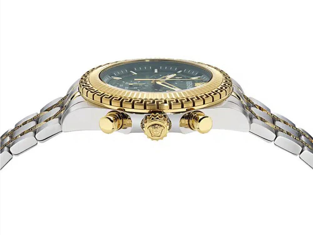 Versace Fornax Automatic Watch, Recycled Steel, Green, 43 mm, VE0W00425