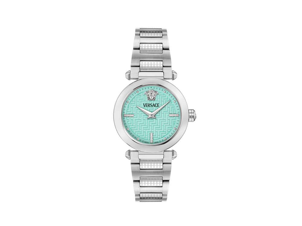 Versace Greek Quartz Watch, Turquoise, 35 mm, Sapphire Crystal, VE5B00225