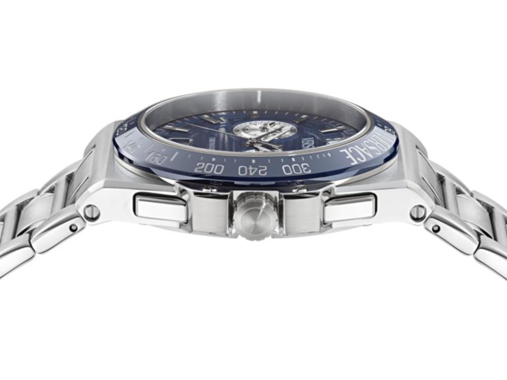 Versace Greca Reaction Quartz Watch, Blue, 43 mm, , VE5N00326