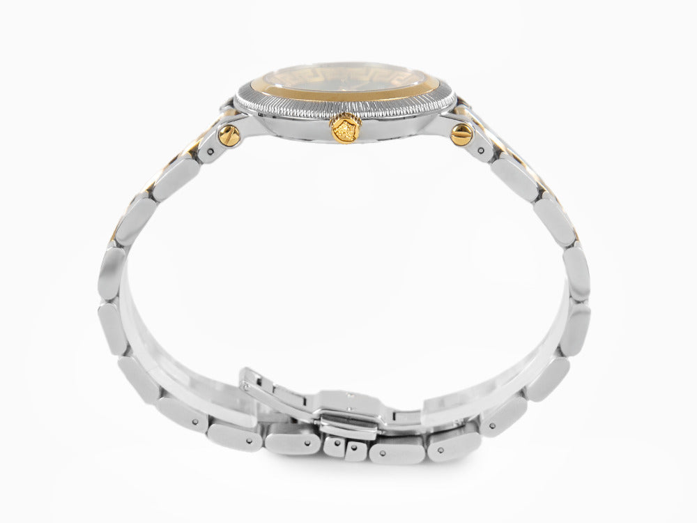 Versace Greca Flourish Quartz Watch, PVD Gold, Green, 35 mm, VE7F00523