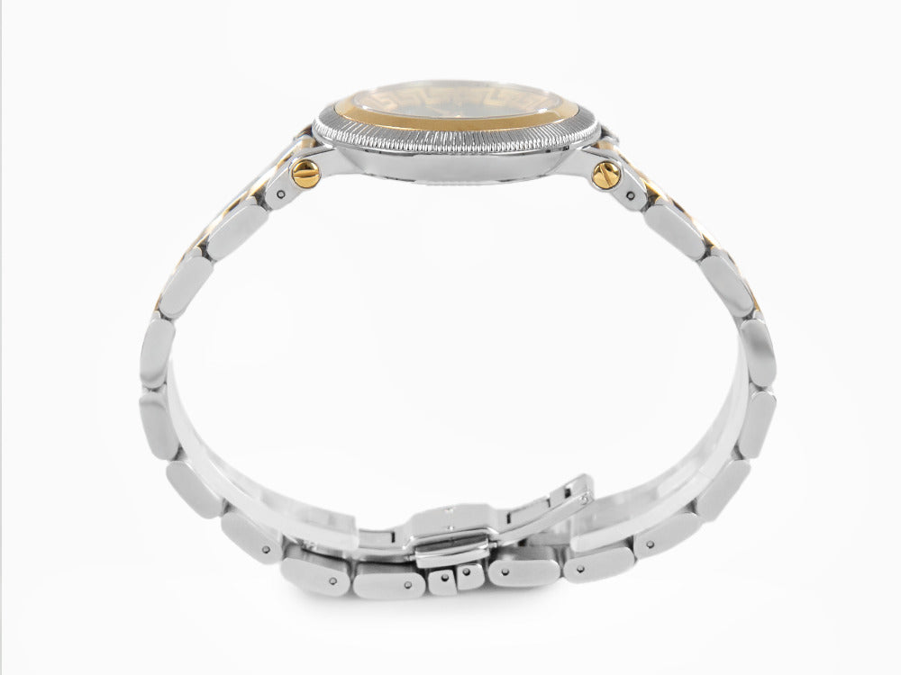 Versace Greca Flourish Quartz Watch, PVD Gold, Green, 35 mm, VE7F00523
