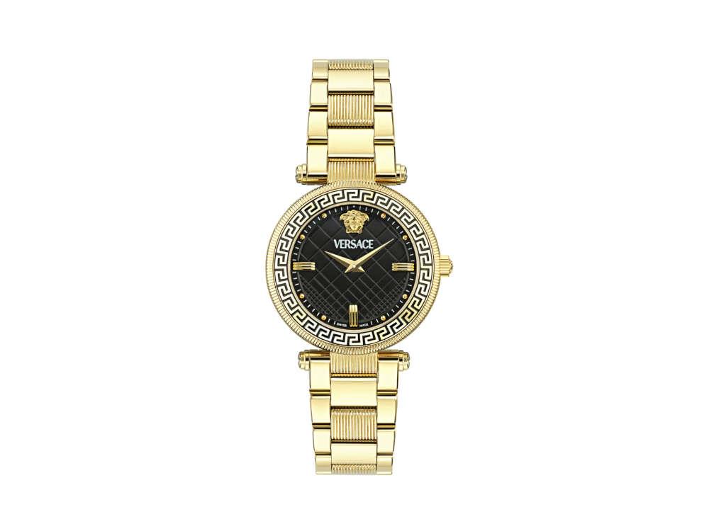 Versace Reve Quartz Watch, PVD Gold, Black, 35 mm, Sapphire Crystal, VE8B00624