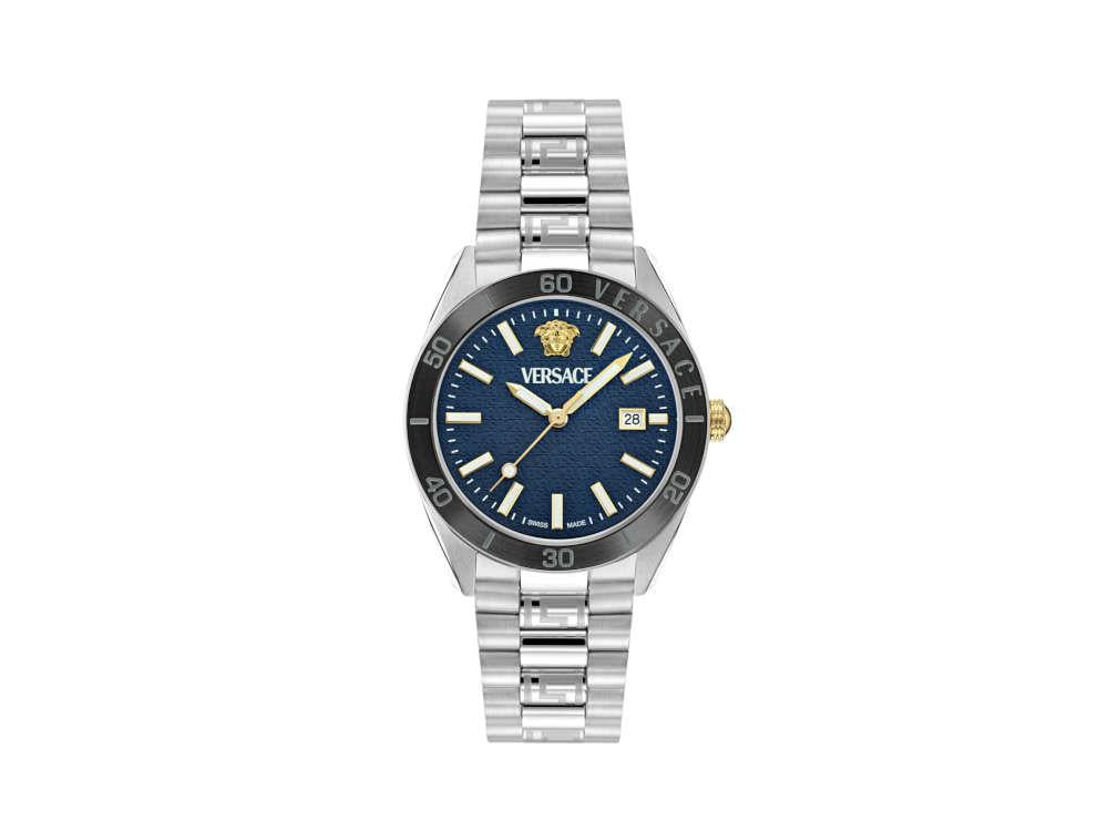 Versace V Dome Quartz Watch, Blue, 42 mm, Sapphire Crystal, VE8E00324