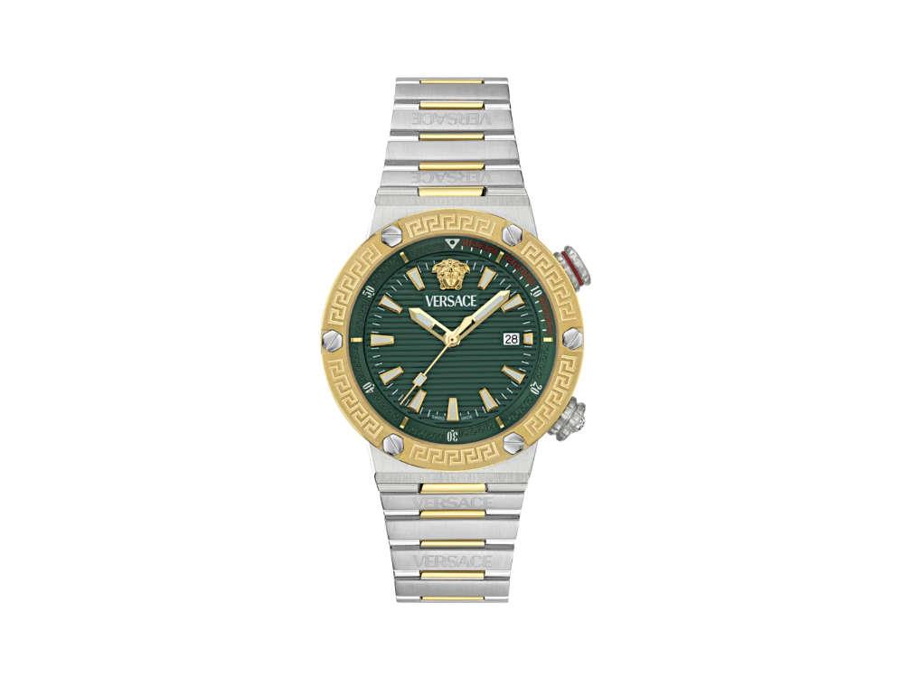 Versace Greca Logo Diver Quartz Watch, Green, 43 mm, Sapphire Crystal, VE8G00524