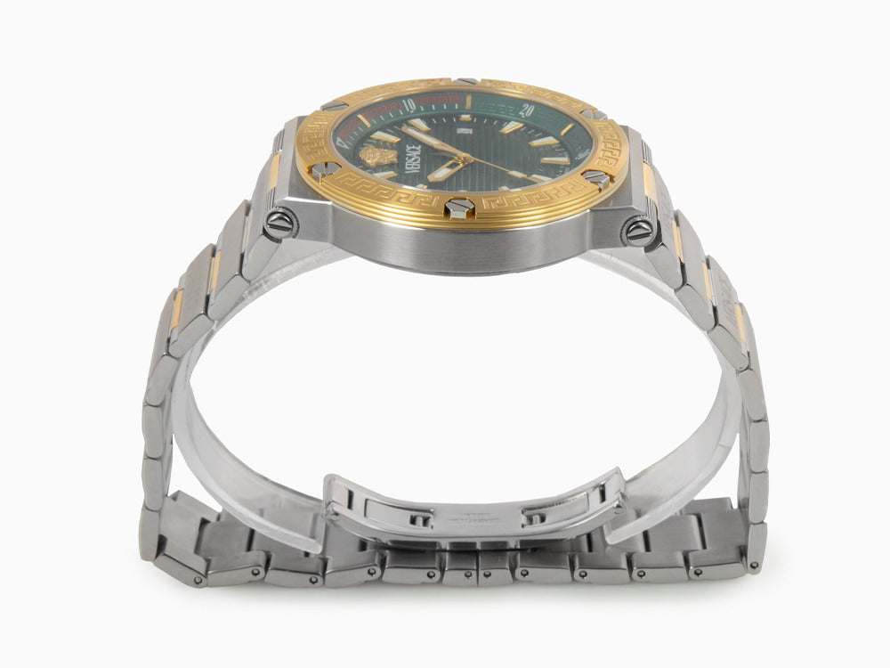 Versace Greca Logo Diver Quartz Watch, Green, 43 mm, Sapphire Crystal, VE8G00524