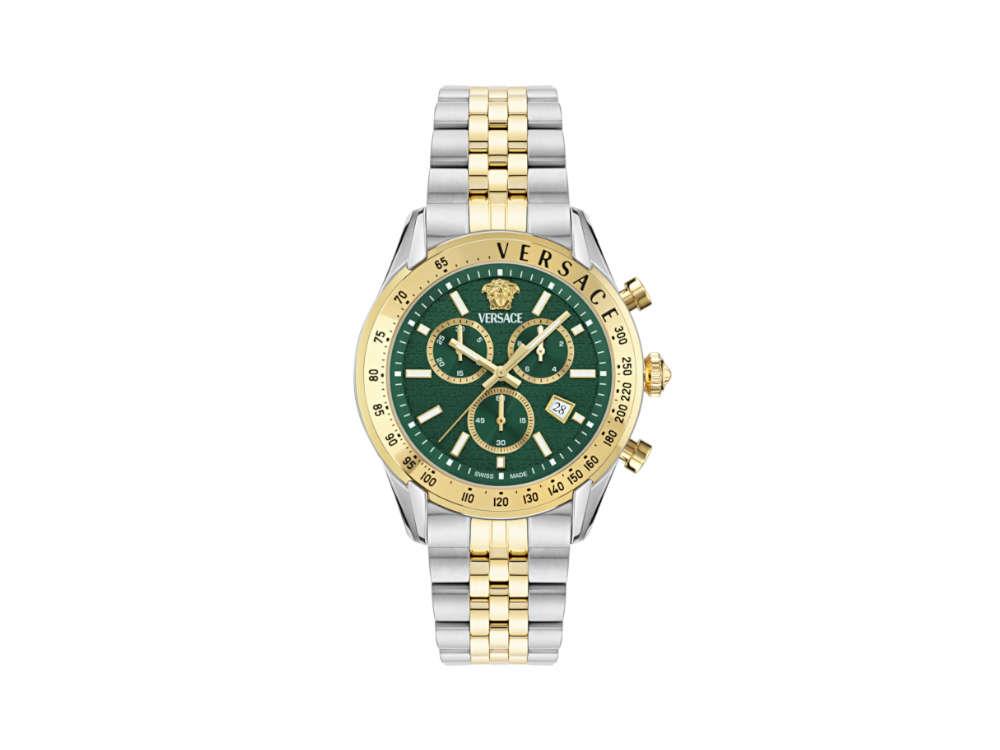 Versace Chrono Master Quartz Watch, PVD Gold, Green, 44 mm VE8R00524