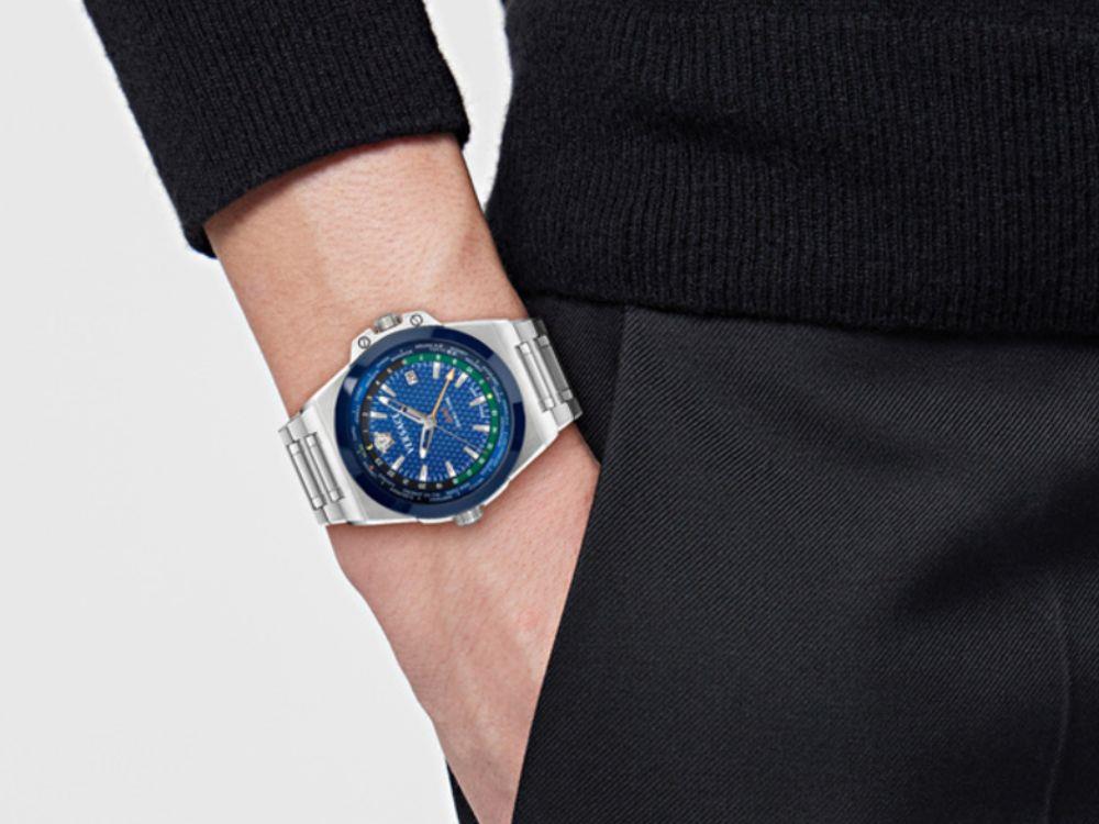 Versace Greca Reaction GMT Quartz Watch, Blue, 41 mm, VE8Y00126