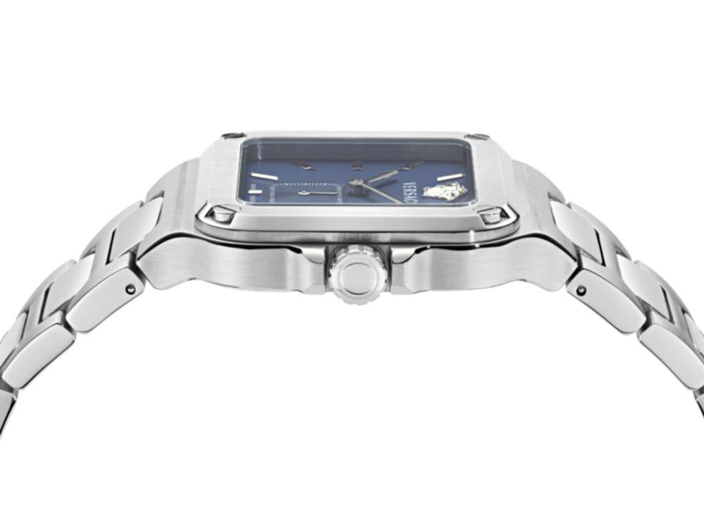 Versace Greca Edge Gent Quartz Watch, Recycled Steel, Blue, 38 mm, VE9Y00226