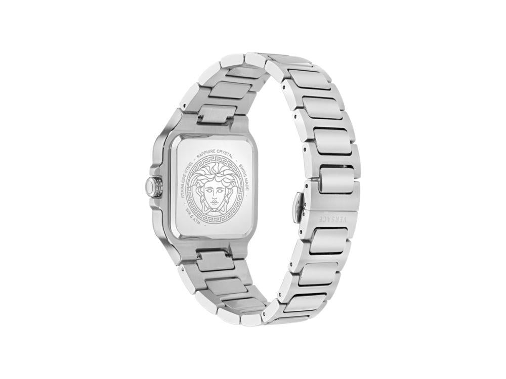 Versace Greca Edge Gent Quartz Watch, Recycled Steel, Blue, 38 mm, VE9Y00226