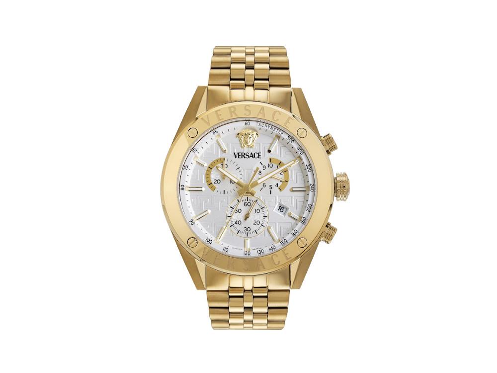 Versace Athletics Chrono Quartz Watch, Recycled Steel, White, VEKJA0725