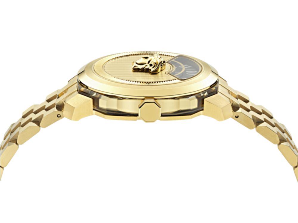 Versace Dylos 2.0 Quartz Watch, Recycled Steel, Golden, 39.5 mm, VEYR00326