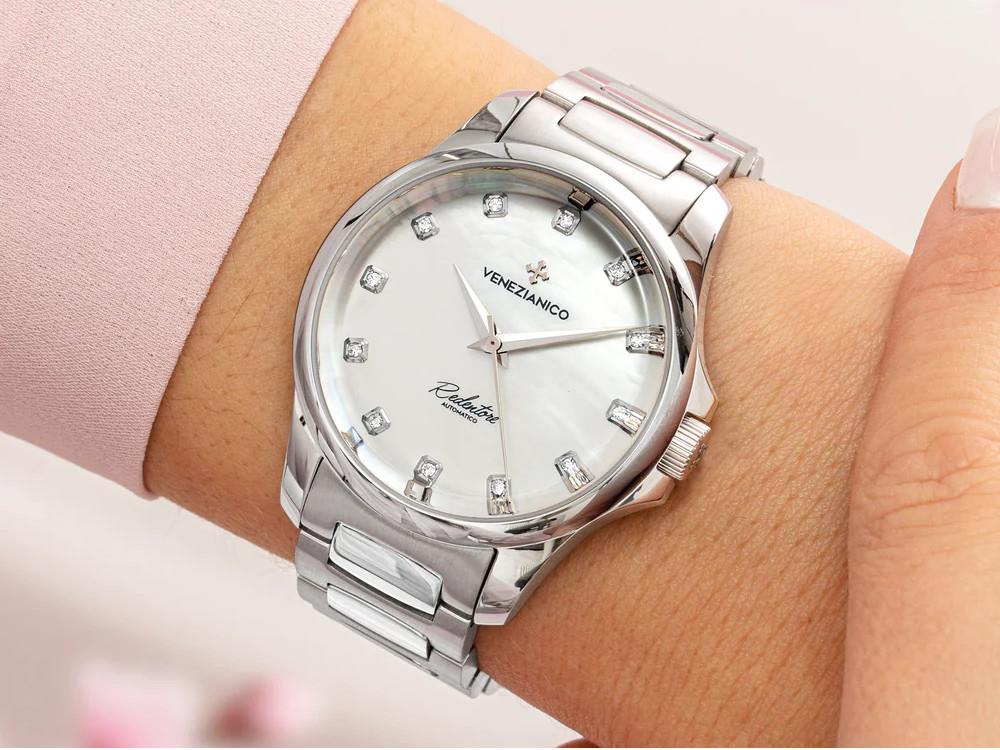 Venezianico Redentore Automatic Watch, 36 mm, White, 1121520C