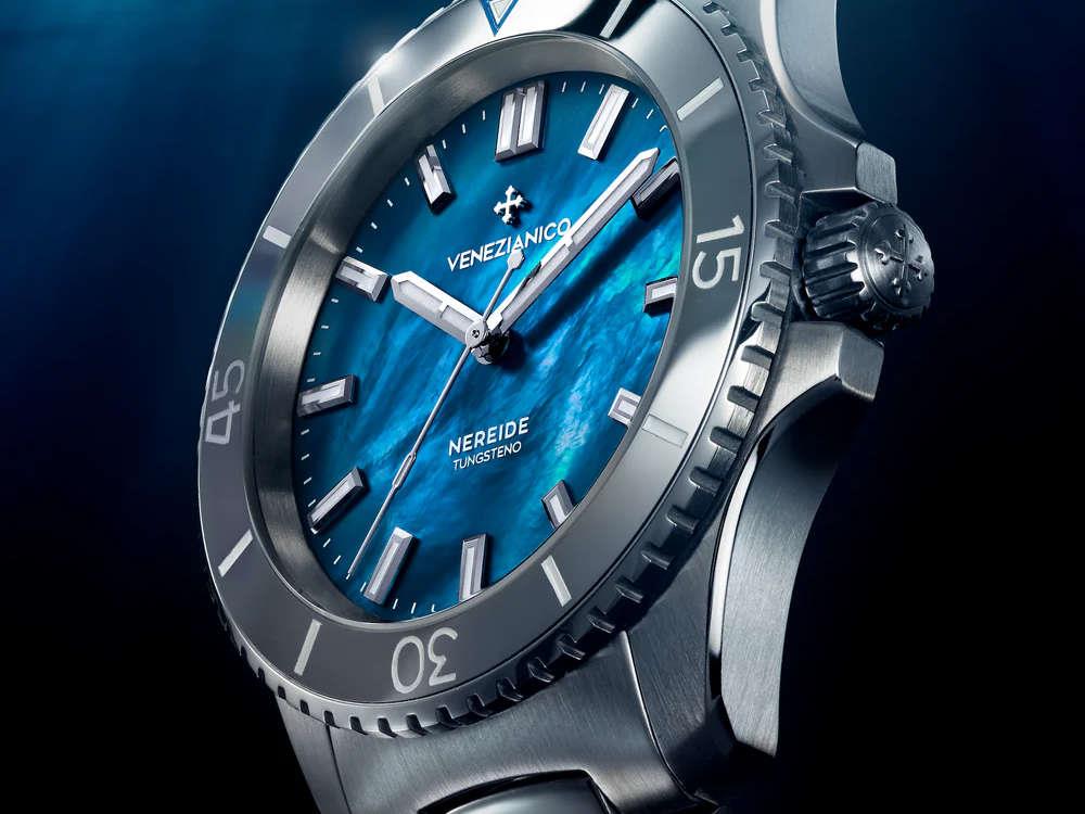 Venezianico Nereide Tungsteno Automatic Watch, 39 mm, Blue, 3121541C
