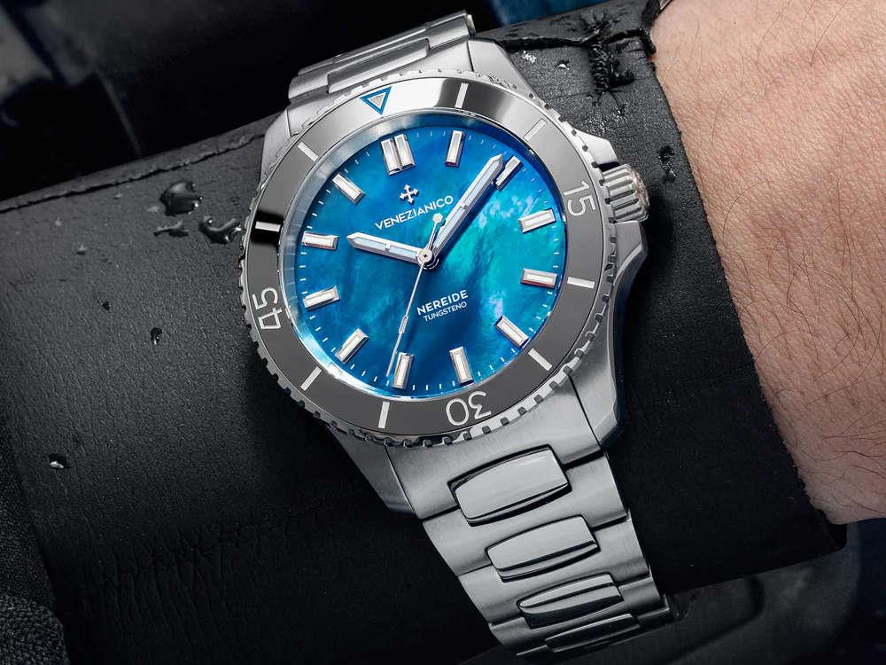 Venezianico Nereide Tungsteno Automatic Watch, 39 mm, Blue, 3121541C