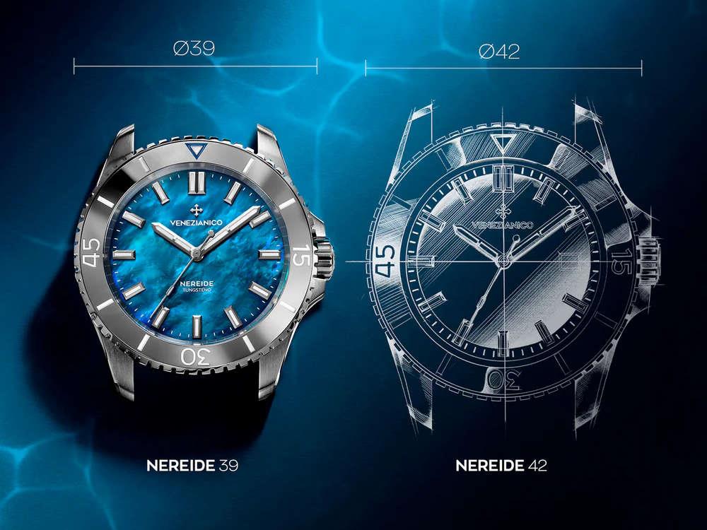 Venezianico Nereide Tungsteno Automatic Watch, 39 mm, Blue, 3121541C
