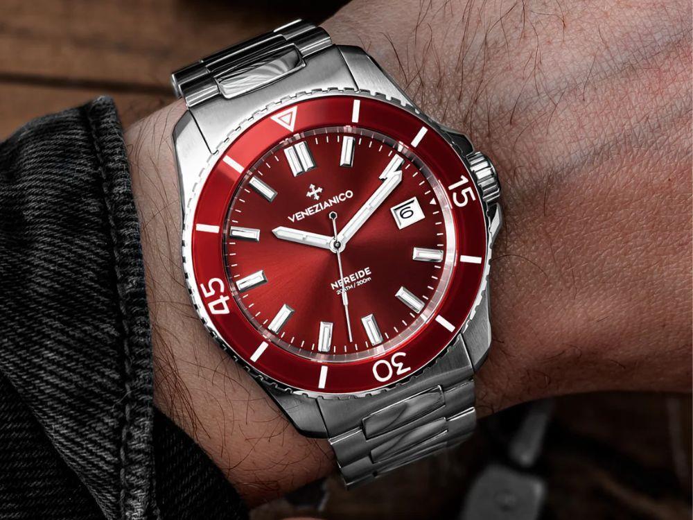 Venezianico Nereide Automatic Watch, 42 mm, Burgundy, 3321513C