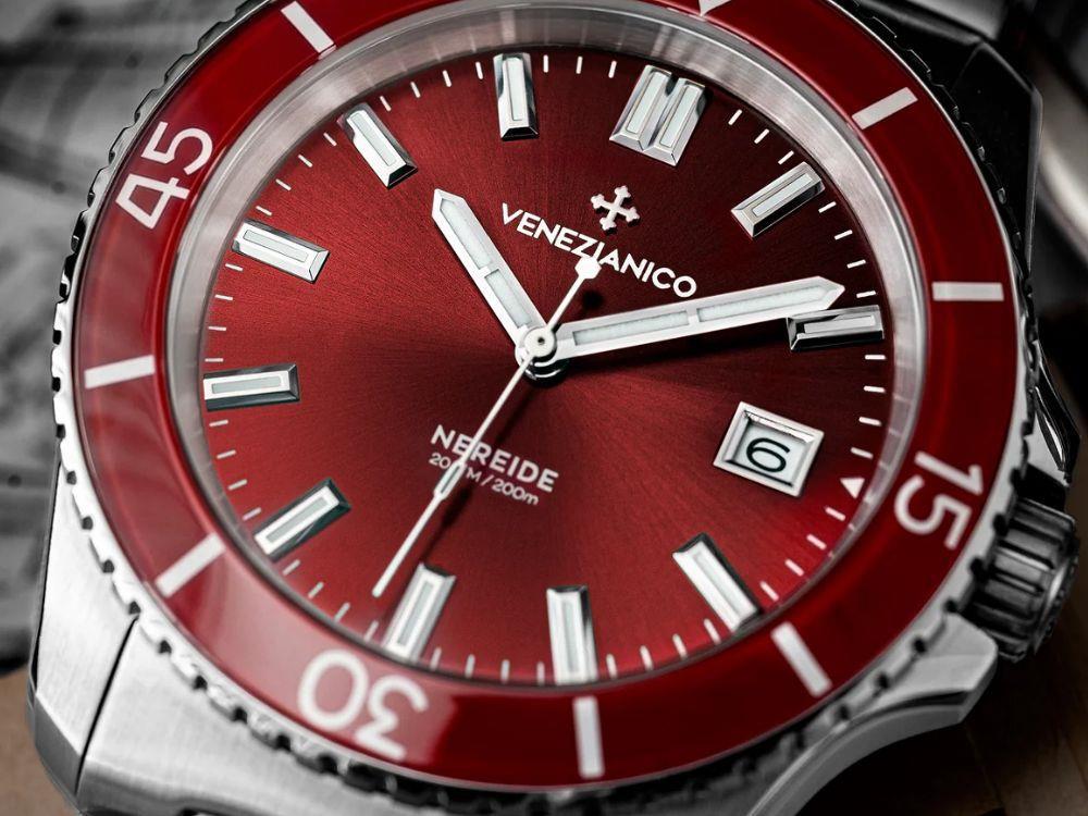 Venezianico Nereide Automatic Watch, 42 mm, Burgundy, 3321513C