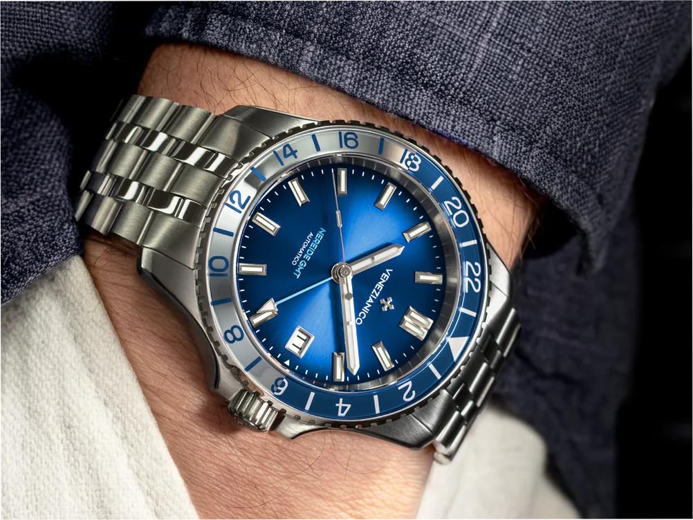 Venezianico Nereide GMT Automatic Watch, 39 mm, Blue, 3521511S