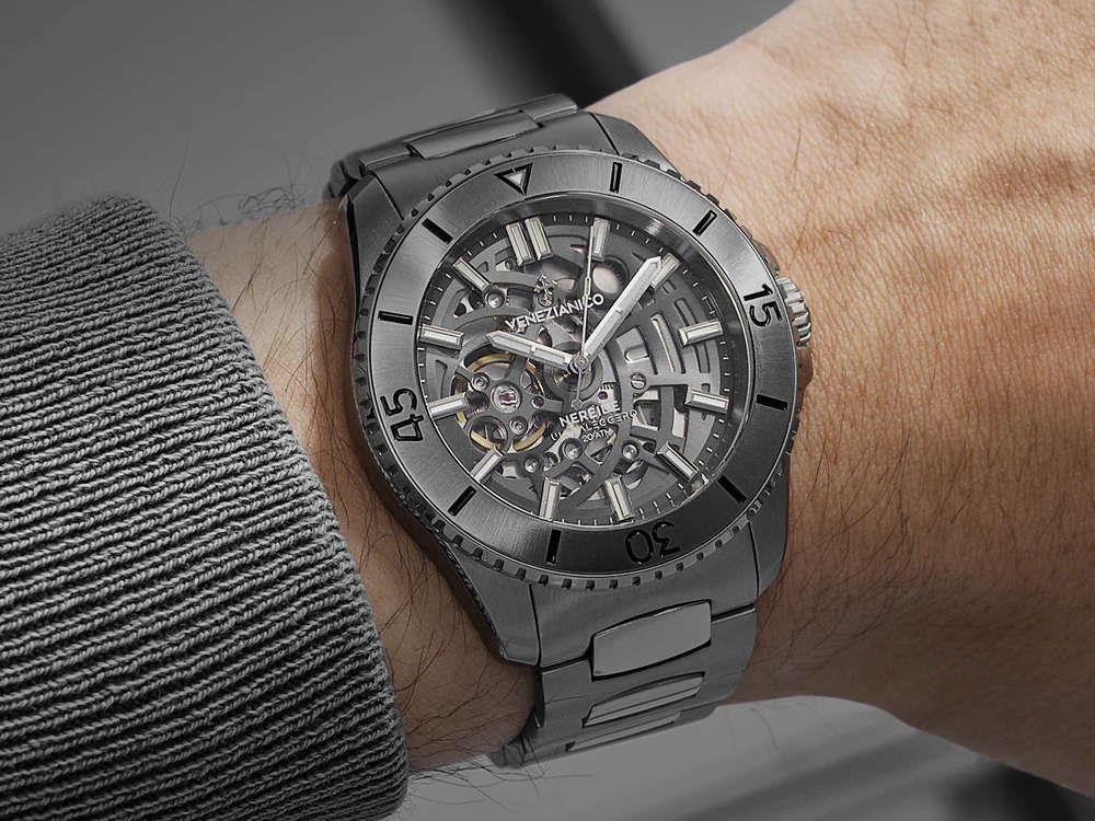 Venezianico Nereide Ultraleggero Automatic Watch, PVD, 42 mm, Grey, 3921509C