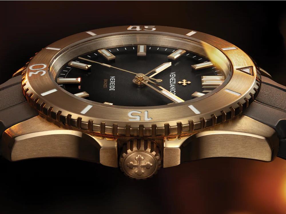 Venezianico Nereide Bronzo Automatic Watch, 42 mm, Black, 4521555