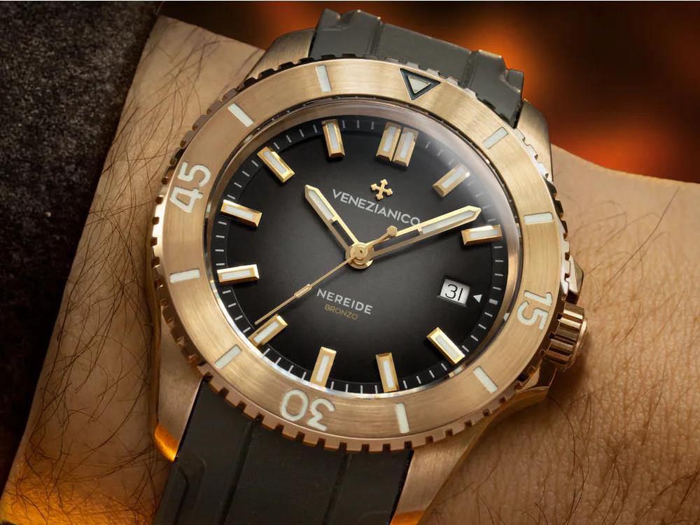 Venezianico Nereide Bronzo Automatic Watch, 42 mm, Black, 4521555
