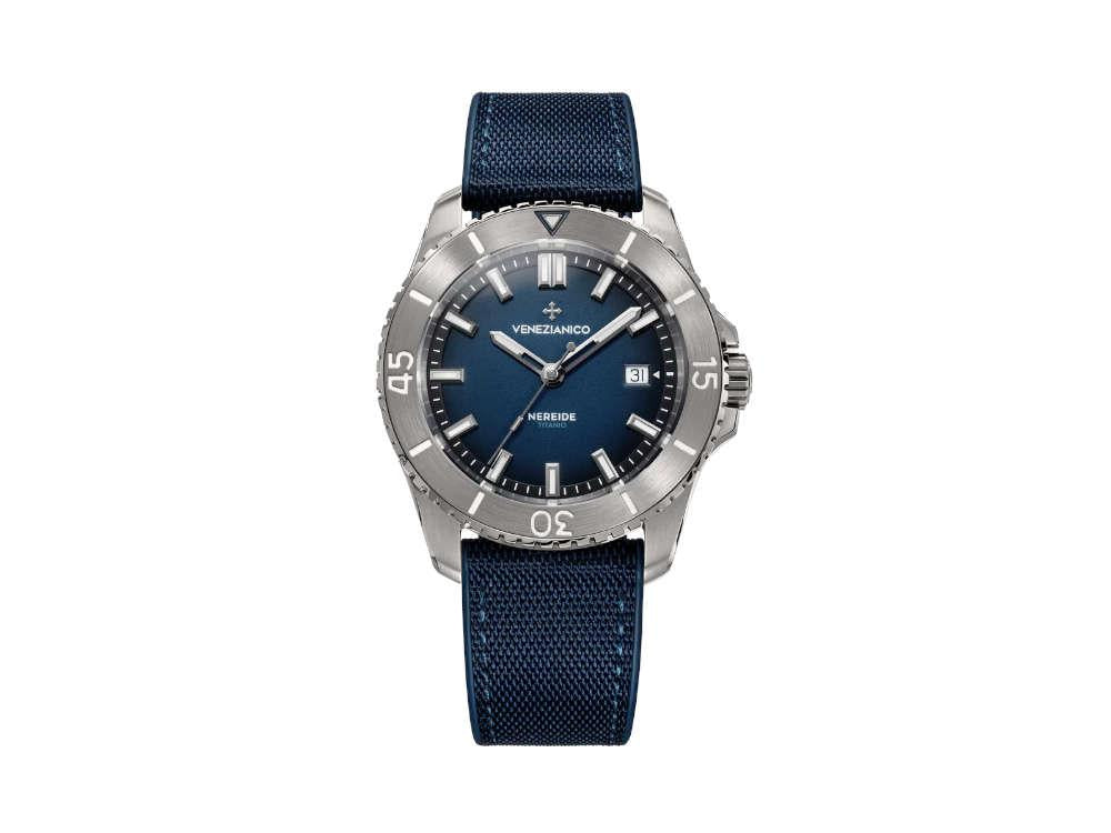 Venezianico Nereide Titanio Automatic Watch, 42 mm, Blue, 4521558