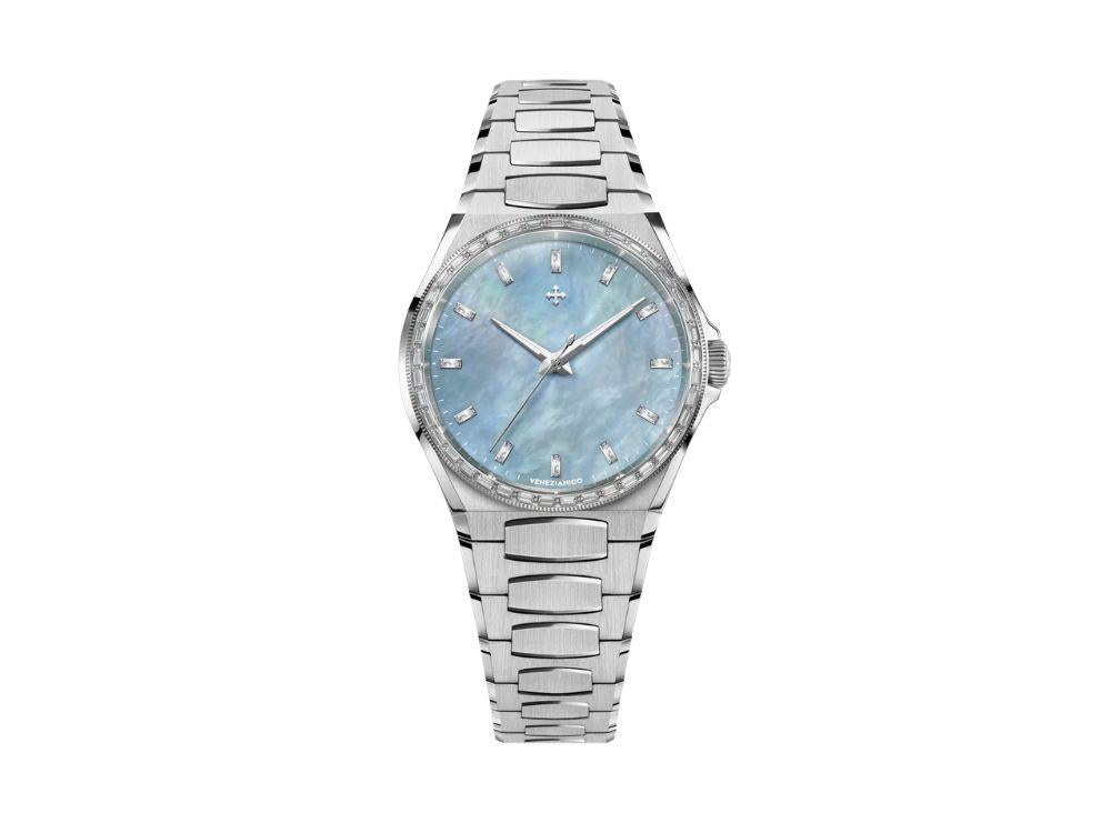 Venezianico Arsenale Moissanite Automatic Watch, 37 mm, Light Blue, 6121512C