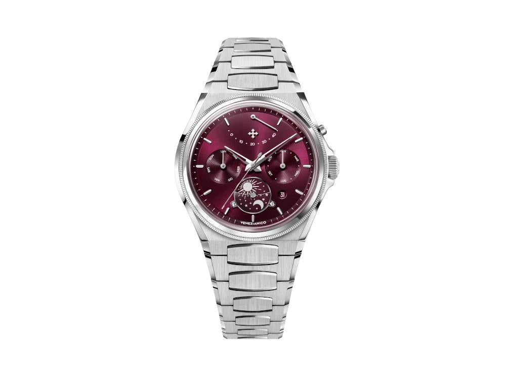 Venezianico Arsenale  Calendario Automatic Watch, 40 mm, Burgundy, 6221581C