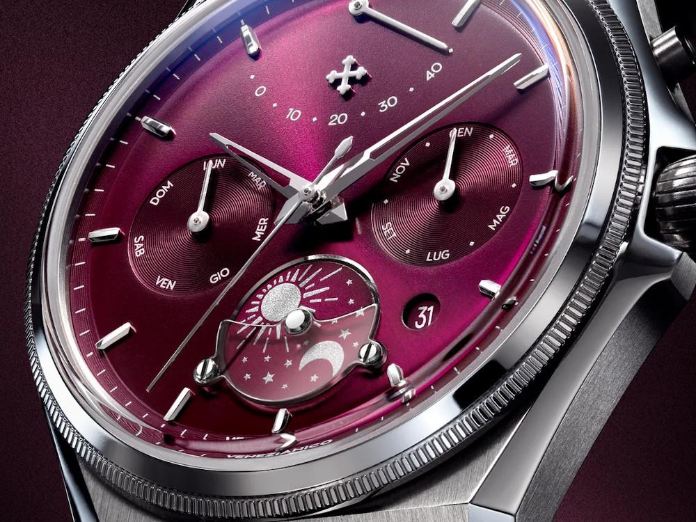 Venezianico Arsenale  Calendario Automatic Watch, 40 mm, Burgundy, 6221581C