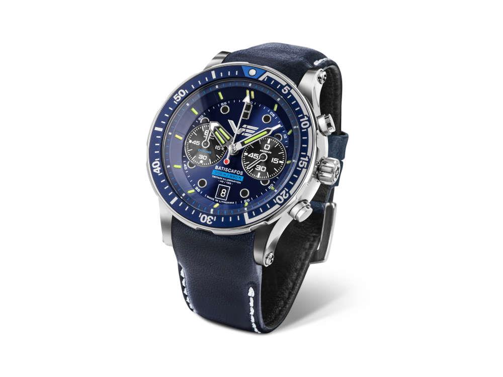 Vostok Europe Batiscafos Quartz Watch, Blue, 49.7 mm, 6S21-511A772-L-BL