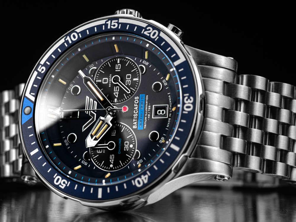 Vostok Europe Batiscafos Quartz Watch, Blue, 49.7 mm, 6S21-511A772-L-BL