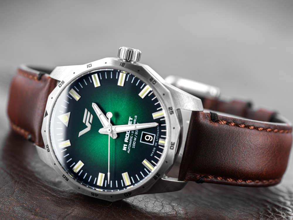 Vostok Europe Rocket N1 Compact Automatic Watch, Green, 39 mm, NH35-125A749-L-BR