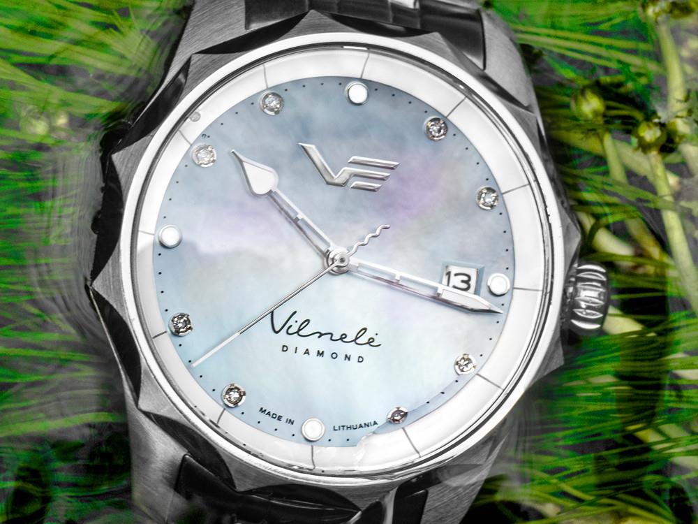 Vostok Europe Vilnelė Diamond Quartz Watch, Stainless 39 mm, VS42-125A755-L-BL