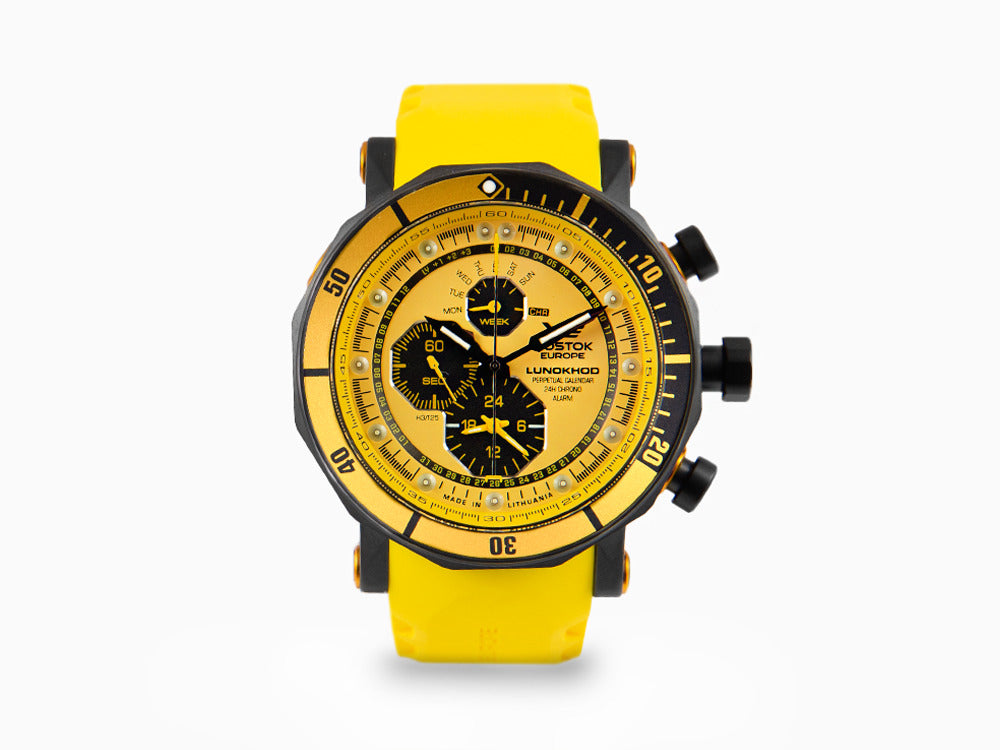 Vostok Europe Lunokhod-2 Quartz Watch, Yellow, 49 mm, Chrono, YM86-620C504