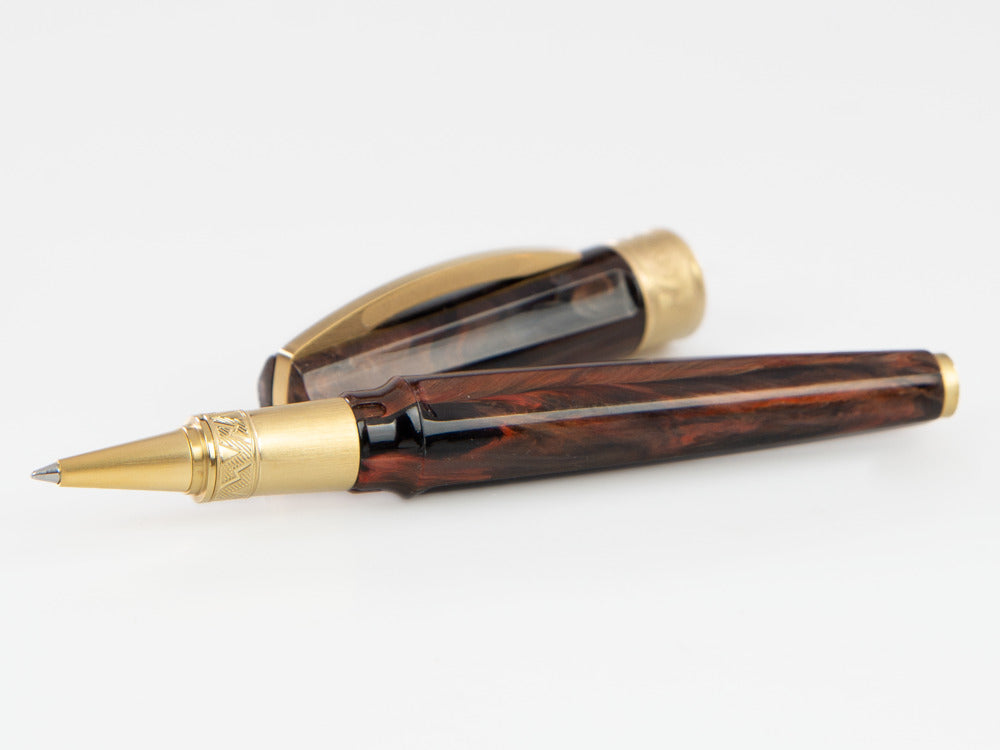 Visconti Mirage Mythos Apollo Rollerball pen, Gold plated, Brown KP07-08-RB