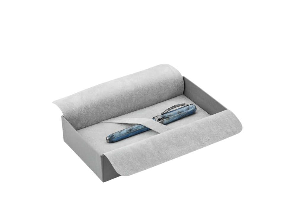 Visconti Comedia Caronte Fountain Pen, Blue, Ruthenium trim, KP10-54-FP