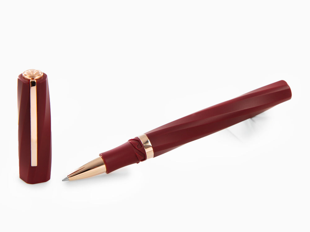 Visconti Divina Bordeaux Matte Rollerball pen, Resin, Rose Gold PVD, KP18-14-RB