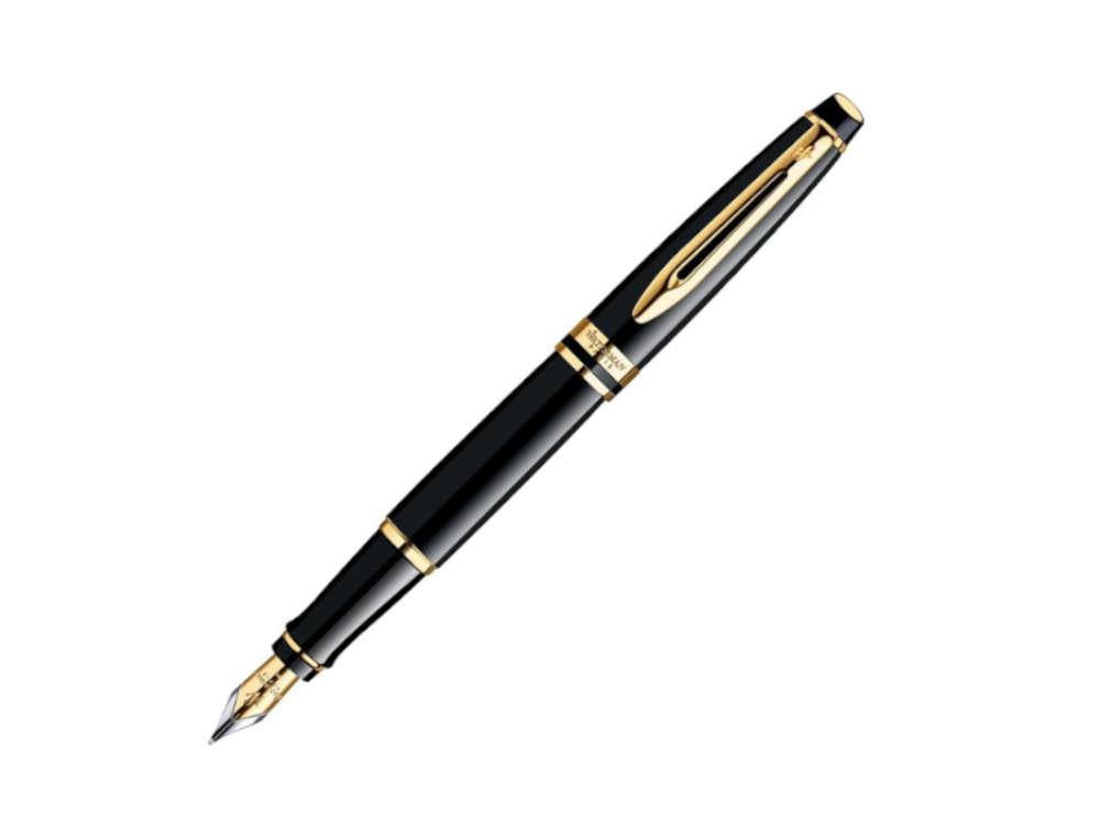 Waterman Expert Fountain Pen, Lacquer, Gold trim, Black, S0951660